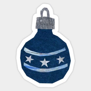 Bauble - Small blue 3 stars Sticker